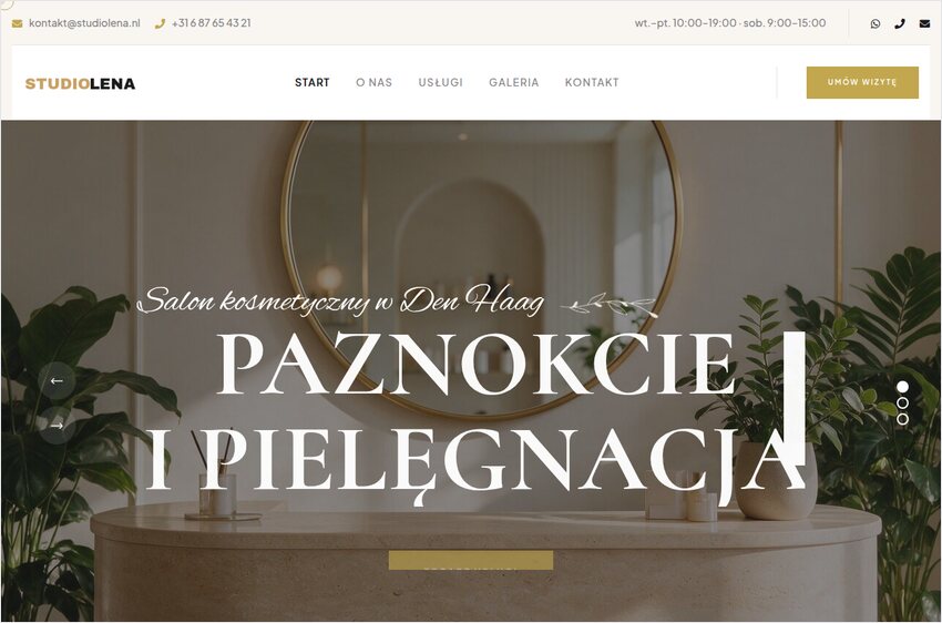 Sample site for a beauty salon